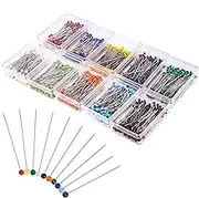 Zealor 1000 Pieces Sewing Pins 38mm Multicolor Glass Ball Head Pins For Dressmaking Jewellery Components Flower Decoration With Transparent Cases
