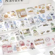 Vintage Girls Shop Washi Masking Tape Diary Planner Scrapbooking Stickers Crafts