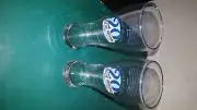 (2) Blue Moon 8” Beer Glasses New FREE SHIPPING NOS Barware Advertising