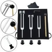 3X Tuning Fork Set For Healing Therapy DNA Repair 128Hz 256Hz 512Hz Silver