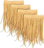 4pcs Artificial Thatch Roofs Simulated Thatch Mat for Garden Shade Decor Durable Straw Roofing with Fire Retardants for DIY Crafts and Outdoor Spaces