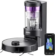 [EUREKA] E10s Robot Vacuum and Mop Combo 2 in 1, Bagless Self-Emptying Station, 4000pa Suction, Auto Lifting Mop, LiDAR Navigation for Pet Hair, Carpet&Hard Floors, App Control, Work with Alexa, Black