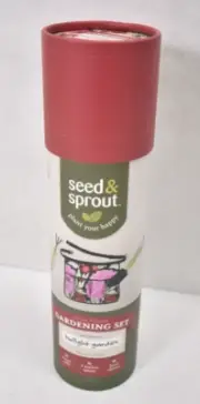 Seed & Sprout Gardening Set Twilight Garden Apron Hand Rake & Shovel Red