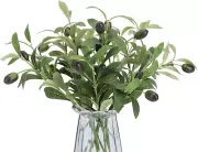 10 Artificial Olive Leaf Stems for Tabletop Decor - 10” Tall, 10 Pcs
