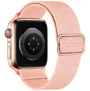 2Pcs The Woven Solid Color Watch Strap For Apple 1/2/3/4/5/6/7 Generation Watch 38/40/41MM Watch Chain -Pink