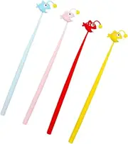 CAXUSD 4pcs Fish Shape Pens Creative Cartoon Ink Pens for Office School Supplies Unique Desk Accessories Replaceable Refills Tools for All Ages