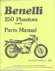 1960's Benelli Phantom 250cc 2-stroke twin, 2 Parts + 1 Owner's manual = 3 books