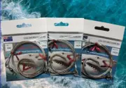 3x 200lb Stainless Steel Wire 1.5m Shark traces with Bite Zone, 14/0 circle hook