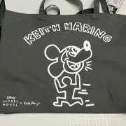 Primark Keith Haring Mickey Mouse Tote Bag Gray Disney Art Classic Cotton New