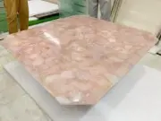 48" Square Rose Quartz Stone Coffee Table Top Handmade Living Room Furniture Dec