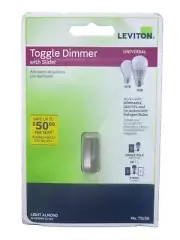 Leviton Toggle Switch Dimmer W/Slider Light Almond Beige Universal TSL06-1KT New