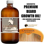 Handcrafted Caveman BEARD GROWTH OIL + COMB * RAPID RESULTS!! Island Breeze