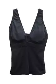 Miraclesuit 2-Piece Black Ruffle Banded Tankini w/ Swim Bottom, US 10