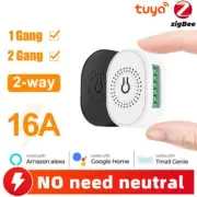 Tuya Zigbee 16A Mini Smart Switch No Neutral Wire Support Two Way Control Relay