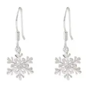 3PCS Silver plating Hollow Snowflake Fresh Cool Fashion Female Dangle Earrings