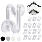Hanger Hooks Space Saving, 60 Pack Clothes Hanger Connector Hooks, Transparen...