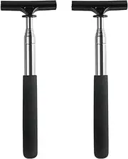 2 Pcs Retractable Car Rearview Mirror Wiper, Mini Squeegee for Windshield With Long Handle, Window Cleaner (Black)