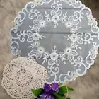 Round Lace Embroidery Placemat White Place Mat Retro Tablecloth Kitchen