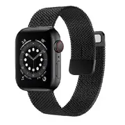 Magnetic Milanese WristBand for Apple Watch iWatch Series SE 42mm & 44mm Wrist Band (Black)