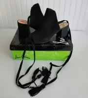 Sam Edelman Sampson Black Suede Block Heeled Tie Lace Sandals Shoes Womens 7.5