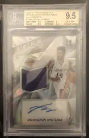 Brandon Ingram 2016-17 Panini Spectra Rising Stars RC Jersey Auto 58/199 BGS 9.5