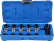 16Pcs Spark Plug Thread Repair Tool Kit - Essential 14mm x 1.25 Thread Restoration Set with Portable Carry Case for Efficient Repairs