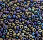 SIZE 8/0 ~ JET BLACK MATTE RB ~ 28 Grams ~ LOOSE GLASS SEED BEADS LOT