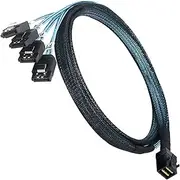 tunghey Internal Mini SAS to SATA Cable, SFF-8643 to SATA Forward Breakout Compatible with Ra-id Controller Hard Drive (1m)