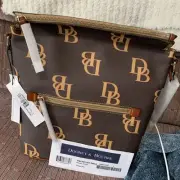 Dooney & Bourke Monogram Pebble Grain Large Sac - in Brown Tmoro
