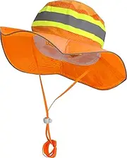 Ironwear 1271-O Booney Hat with Adjustable Neck Strap, LG/XL, Orange