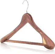 Hangerworld 5 Cedar Wood Clothes Hangers 45 cm Extra Wide Shoulders Moth Protection in Wardrobe
