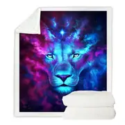 Animal Fantasy Art Firstborn Space Lion Throw Blanket
