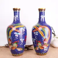 在飛比找Yahoo!奇摩拍賣優惠-金小鋪 景泰藍花瓶琺瑯彩花瓶家居辦公室擺件工藝品擺件ytj8