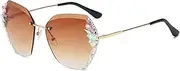 [KCRPM] 2022 NEW Woman Rimless Diamond Sunglasses, Oversized Gradient Diamond Sunglasses, Polygonal Sunglasses UV Protection