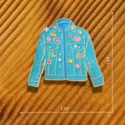 Cute Patch Denim Jacket Enamel Pin - Adorable Denim Jacket with Patches Pin