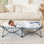 My Cot Portable Toddler Bed, Includes Fitted Sheet and Travel Case, Blue, 7 Poun