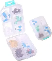 Zuihug 1Pack Travel Pill Organizer - 10 Compartments Pill Case, Compact and Portable Pill Box, Perfect for On-The-Go Storage, Pill Holder for Purse (1Pack White)