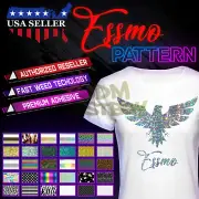 ESSMO™ Patterns Heat Transfer Vinyl HTV T-Shirt 10" Wide Roll Iron Heat Press