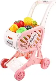 OFFIGAM Early Learning Toy Set 1 Set Boys and Girls Shopping Cart Play Food Toy Fruit Cutter for Toddlers Educational Play Kitchen Accessories Present for Boys Girls