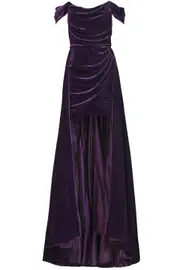 [Costarellos] EVERLEE SILK VELVET GOWN FR 38 PURPLE