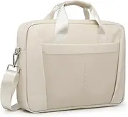 GAOCHY 13-14.5 Inch Laptop Shoulder Bag Business Briefcase Water Resistant Computer Messenger Bags Compatible with MacBook Pro 14, MacBook Air 13 M4, HP, Dell, ASUS Notebook, Pearl White
