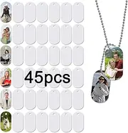 Sublimation Blank Dog Tag Aluminum White Sublimation Stamping Tag Pendants Double Sided Blank Stamping Metal Tags