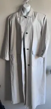 NWT Eddie Bauer 80's Long Trench Coat Duster Lightweight Tan UNISEX