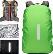Lammcou Waterproof Backpack Rain Cover, Ultra-Strong Multilayer Structure, Antislip Cross Buckle Strap, Ultralight Compact Portable Rucksack Covers for Hiking, Camping, Traveling (Green, L: 40-50L)