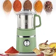 Grain Grinder,800G Large Capacity, 500W Electric Coffee Grinder with Removable Lid,Dual Purpose Wet/Dry Grinding,26000R/min, 4 Gear Adjustment,Spice Crusher,for Coffee Bean, Pepper, Grain, Spice Aqua