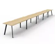 New RapidLine Eternity 5 Person Desk 7500mm (1500mm per person) Single Sided Met