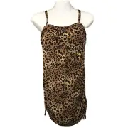 MiracleSuit Leopard Tankini Swim Top Animal Print Ruched Sides Women’s 8 New