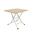 Wood-Colored Dining Table Portable Square Surface Space Saving Folding Desk Home