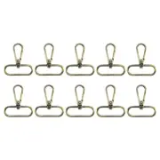 10Pcs Swivel Clasps, 1.5" Oval Ring Lobster Claw Push Gate Snap Hook, Bronze