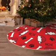 Christmas Hat Dog Paw Bone Christmas Tree Skirt, 36 Inch Xmas Tree Skirts Mat...